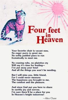 a poem written by a cat about four feet in heaven