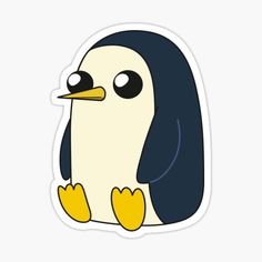 a sticker with a penguin on it's face