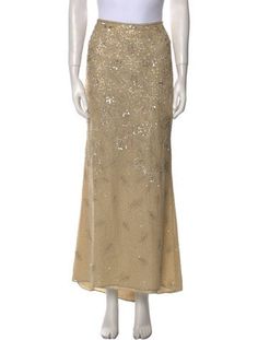 Escada Silk SkirtGold & MetallicPrintedBeaded & Sequin AccentsZip ClosureFit:Skirts by Escada typically fit true to size. Formal Long Sequined Skirt, Elegant Lined Skirt For Festive Occasions, Elegant Fitted Bottoms For Holiday, Elegant Fitted Holiday Bottoms, Formal Sequined Skirt, Elegant Lined Skirt For Festive Season, Elegant Festive Lined Skirt, Festive Elegant Lined Skirt, Elegant Long Skirt For Festive Occasions