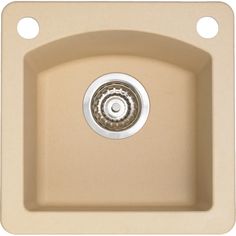 an image of a beige kitchen sink