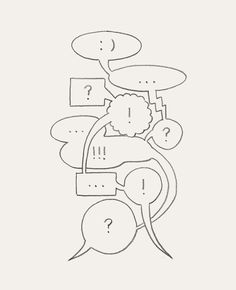 a drawing of a group of speech bubbles