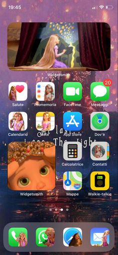 an iphone screen showing the home screen and icons for disney's live - action movie