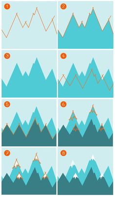 how to draw mountains with pencils step by step instructions for kids and beginners