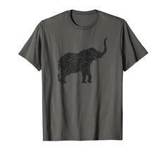 an elephant silhouette on a gray t - shirt