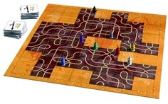 a board game with several pieces on it