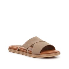 Lucky Brand-Nekoda Sandal Enjoy casual comfort in the Nekoda sandals from Lucky Brand. An upgraded version of go-to slides, this pair is crafted with quality leather and features a padded footbed for support in every step. Outdoor Beige Leather Sandals, Casual Non-slip Outdoor Sandals, Comfortable Sand-colored Summer Sandals, Tan Leather Sole Slip-on Sandals, Lucky Brand Sandals, Nike Original, Adidas Fashion, Nike Fashion, Active Wear Outfits