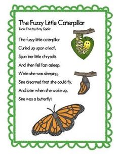 the fuzzy little caterpillar worksheet for children to learn how to read