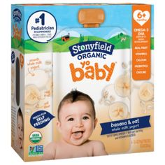 a box of stonyfield organic baby diapers