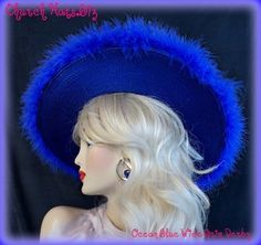 . Spring Hats, Wearing A Hat, Blue Hat, Blue Moon, Headpiece, Special Occasion, Moon