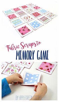 the fabric scraps to memory game for kids