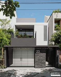 the front entrance to an apartment building