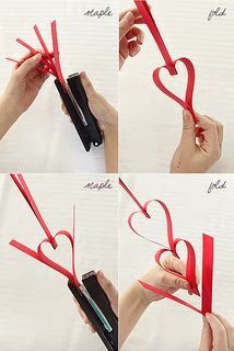 the instructions to make a heart - shaped ribbon with scissors