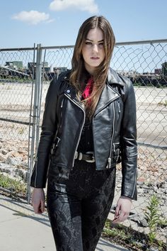 Defector leather jacket + Lula Fortune top + Wild One high rise snakeskin pants. Fitted Biker Leather Jacket For Urban Adventures, Snakeskin Pants, Leather Jacket Girl, Wild One, Leather Style, Leather Jackets, Snake Skin, High Rise, Leather Jacket