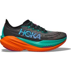 Light  cool and propulsive trainers  the women's HOKA Mach X 2 road-running shoes have a race-ready geometry  increased rocker profile and extra-supportive plate design to supercharge your speedwork. Kids' Bag, Gifts For Campers, Road Running, Black Running Shoes, Plate Design, Short Socks, Rei Co-op, Running Shoes For Men, Running Shoe