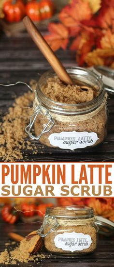 pumpkin latte sugar scrub recipe in a jar