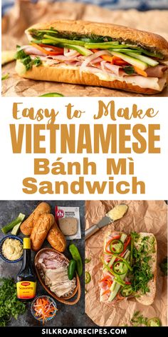 the vietnamese sandwich is made with fresh ingredients and ready to be eaten