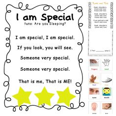 an i am special poem for kids to use in their speech and writing skills,