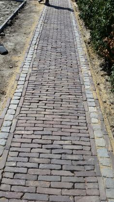 an old brick path is shown in this image