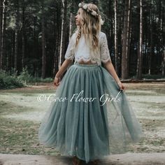 Sage Flower Girl Dress, Bohemian Flower Girl Dress, Green Tulle Skirt, Bohemian Flower Girl, Gray Flower Girl, Green Flower Girl Dresses, Blush Flower Girl Dresses, Cornwall Wedding, Tule Rok