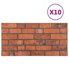 a brick wall is shown with the number 10 on it's bottom half and one side