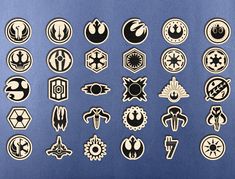 the star wars stickers are all different shapes and sizes, but one is white