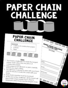 the paper chain challenge is shown in black and white