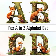 the letters are made up of different animals