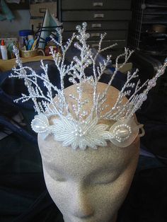 ice queen crown by cleverthread, via Flickr Ice Queen Crown, Ice Queen Costume, Ballet Tiaras, Duluth Minnesota, Snow Fairy, Winter Fairy, Fantasy Hair, Disney Cosplay, Queen Crown