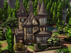 Sims 4 Family Witch House, Sims 4 Witch Apartment, Sims 4 Houses Victorian, Ts4 Victorian House, Sims 4 House With Greenhouse, Sims 4 Witch House Floor Plans, Glimmerbrook House Sims 4, Sims 4 Outside Decor