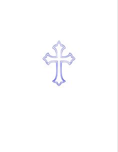 a blue cross on a white background