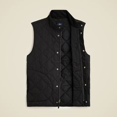 J.Crew: Sussex Quilted Vest With PrimaLoft® For Men Quilt Vest, Vest For Men, Hair Wrap Scarf, Trench Dress, Winter Vest, Loafer Sneakers, Quilted Vest, Mens Fall, Black Quilt