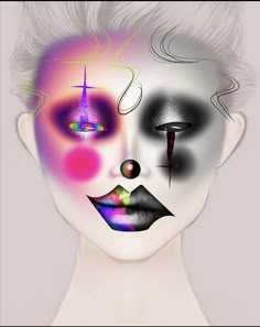 Feeling Some Type Of Way, Circus Makeup, Holloween Makeup, Makeup Drawing, Halloween Makeup Pretty, Makeup Face Charts, Hey Babe, Make Up Inspiration, Face Art Makeup