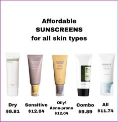 Affordable sunscreen for all skin types
DRY
@b_lab_global Matcha Sunscreen

SENSITIVE
@haruharuwonder_official Rice Pure Mineral

OILY/ACNE PRONE
@haruharuwonder_official Moisturise Airy-fit

It’s so underrated! If BOJ didn’t work for your acne-prone skin and broke you out, this one won’t do it! It has no fragrance, is super lightweight and is acne safe! Affordable Sunscreen, Best Drugstore Sunscreen, Skincare Masks, Combination Skin Type, Winter Skin Care, Cruelty Free Skin Care, Skin Care Mask, Acne Blemishes