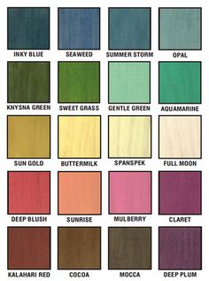 the color chart for different shades of wood