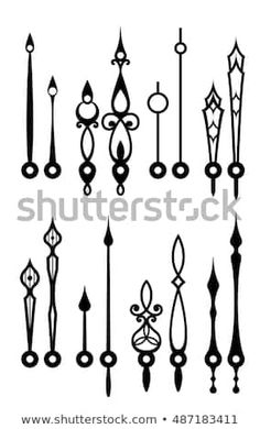 an assortment of ornamental and decorative design elements in black on a white background with clippings