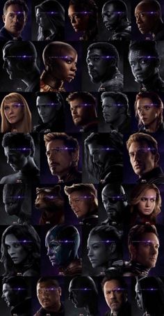 the avengers movie poster with many different faces