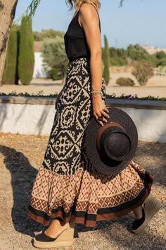 Rok Midi, Long Skirt Casual, Ruched Midi Skirt, Umbrella Skirt, Estilo Hippie, Estilo Boho Chic, Purple Skirt, Bohemian Print