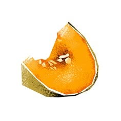 an orange cut in half on a white background