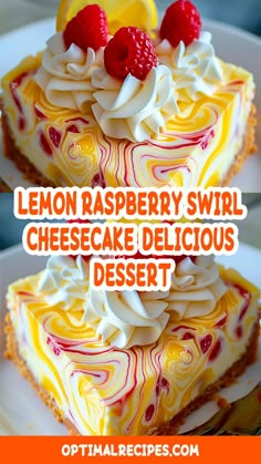 lemon raspberry swirl cheesecake delicious dessert