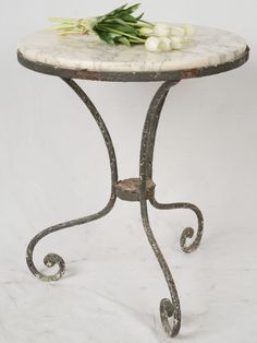 Antique French Garden Wrought Iron Table Wrought Iron Tables, Pale Yellow Paints, Round Garden Table, Antique Urn, Yellow Paint, Classic Garden, French Garden, Iron Furniture, French Interior