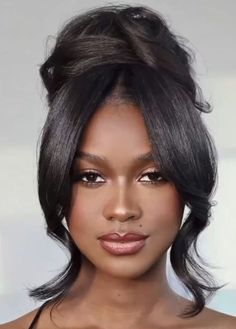 #hair #dinner #evening #event #wedding Black Wedding Hair Updo, Black Women Holiday Hairstyles, Formal Hairstyles Natural Hair African Americans, Black Women Up Do Hairstyles, Parisian Makeup Look Black Women, Black Bridal Hairstyles With Weave, Weave Bridal Hairstyles, Sleek Updo Hairstyles Black Women, Wedding Hairstyles On Black Women