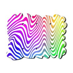 an abstract rainbow zebra pattern is shown in the shape of a rectangle shaped object