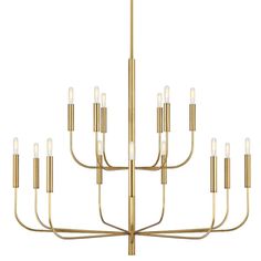 Fenella Chandelier Generation Lighting, Minimalist Lighting, Burnished Brass, Outdoor Sconces, Large Chandeliers, Mirror Interior, Ellen Degeneres