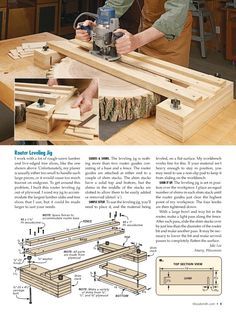 a man working on woodworking using a router