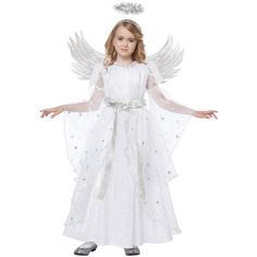 Dress as a beautiful angel for your next play, party, or even Halloween! This sparkly costume has beautiful silver details for a look that is cute and heavenly! Size: small. Gender: female. Age Group: adult. Silver Princess Dress For Dress-up, White Princess Style Fancy Dress Costume, Princess Style White Costume For Party, White Princess Costume For Costume Party, Princess Costume In White For Costume Party, White Princess Dress For Halloween Costume Party, White Princess Costume Dress, White Princess Dress For Costume, White Christmas Princess Fancy Dress