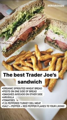 the best trader joe's sandwich is served with french fries