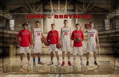 a group of young men standing next to each other on top of a basketball court