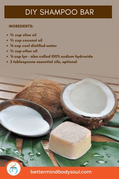 Homemade Bar Shampoo And Conditioner, Homemade Organic Shampoo And Conditioner, Soap Making Ingredients, How To Make Shampoo Homemade, Organic Shampoo Recipe, Diy Rice Water Shampoo Bar Recipe, How To Make Natural Shampoo, All Natural Soap Recipes