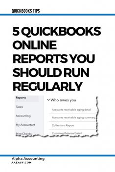 the cover of quickbooks on line reports you should run regularly, with an arrow pointing to