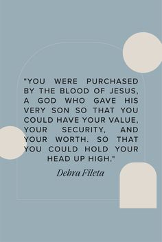 an image with the quote you were purchased by the blood of jesus